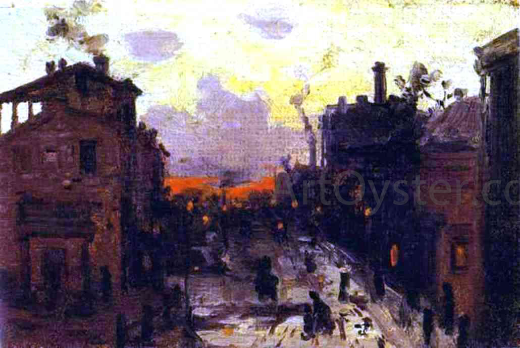  Constantin Alexeevich Korovin Sunset at the Outskirt of the Town - Hand Painted Oil Painting