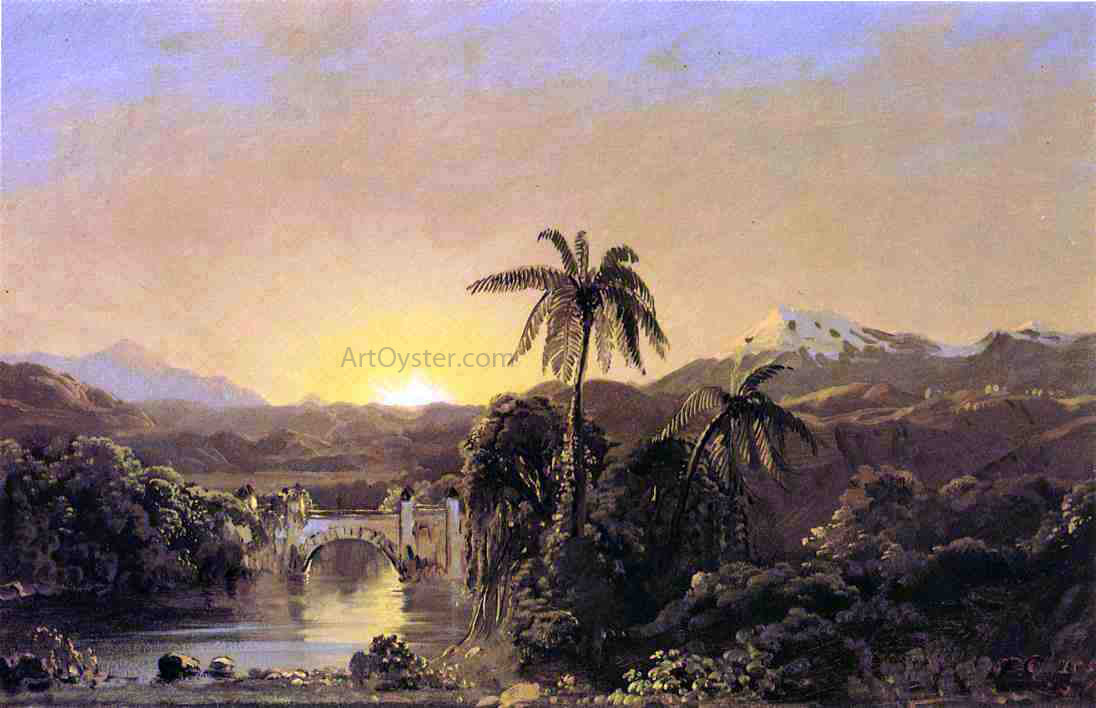  Frederic Edwin Church Sunset in Ecuador - Hand Painted Oil Painting