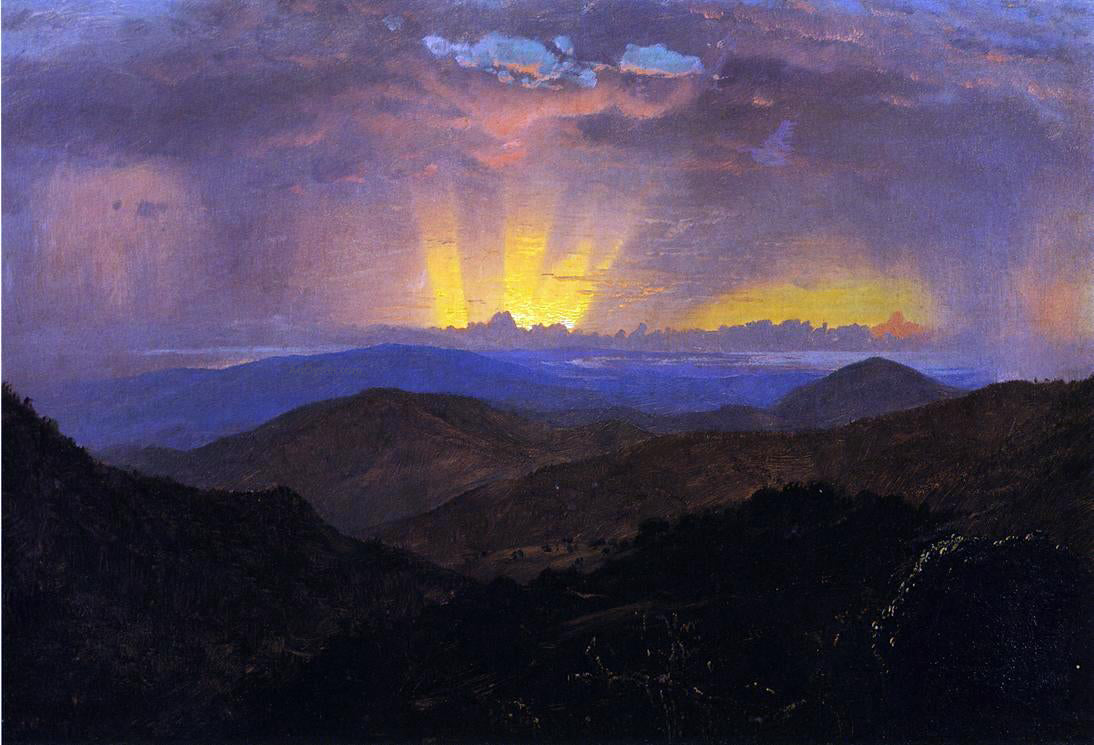  Frederic Edwin Church Sunset, Jamaica (study for "The After Glow" - Hand Painted Oil Painting