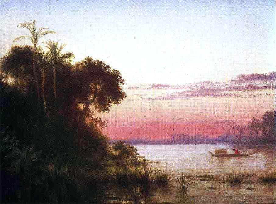  Louis Remy Mignot Sunset on the Guayaquil - Hand Painted Oil Painting