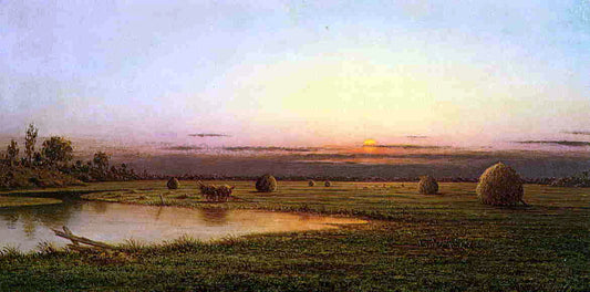  Martin Johnson Heade Sunset on the Rowley Marshes - Hand Painted Oil Painting