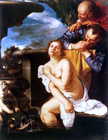  Artemisia Gentileschi Susanna ei vecchioni - Hand Painted Oil Painting
