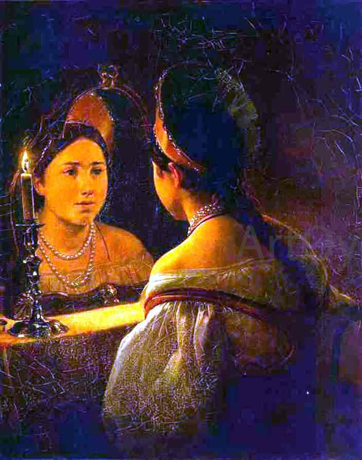  Karl Pavlovich Brulloff Svetlana Guessing on Her Future - Hand Painted Oil Painting