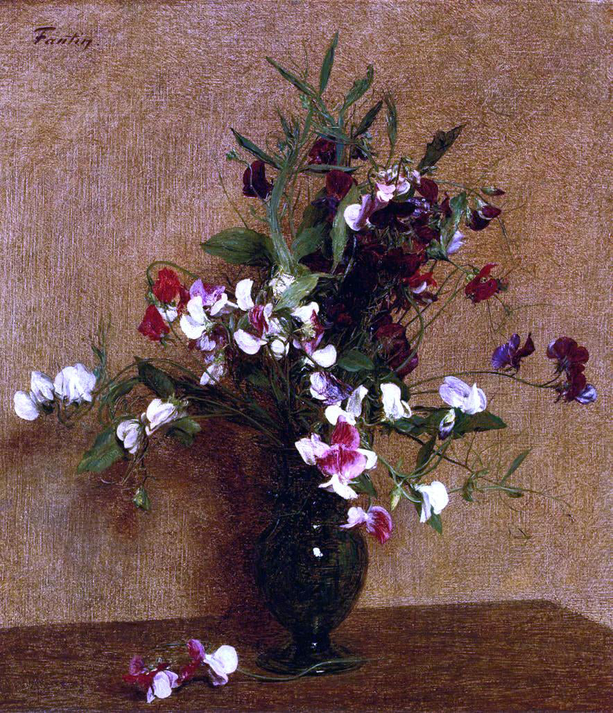  Henri Fantin-Latour Sweet Peas in a Vase - Hand Painted Oil Painting