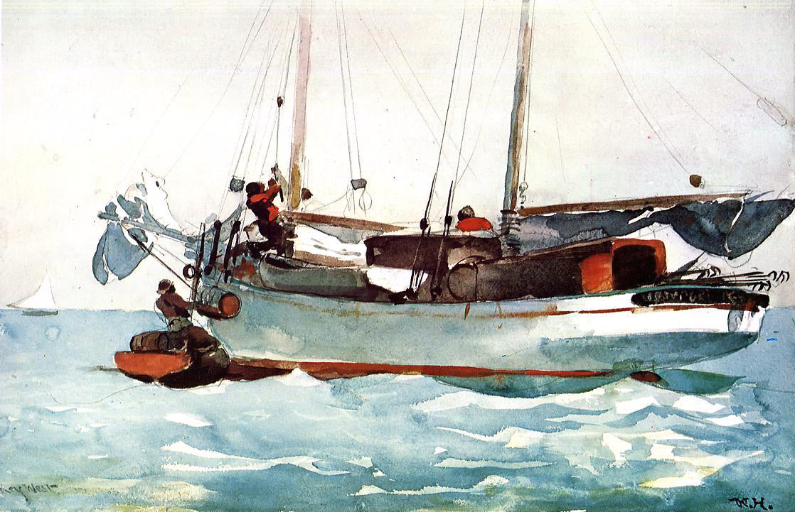  Winslow Homer Taking on Provisions - Hand Painted Oil Painting