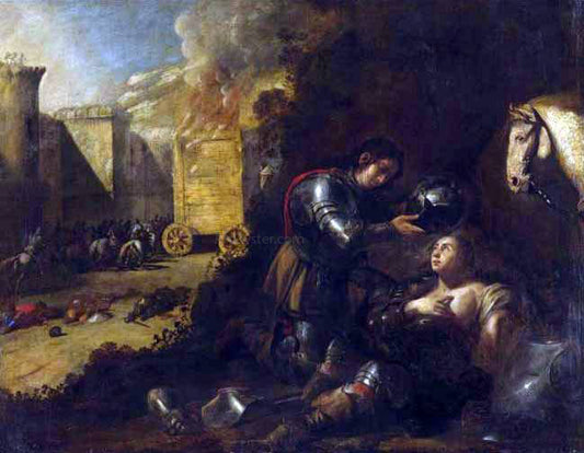  Aniello Falcone Tancred and Clorinda - Hand Painted Oil Painting