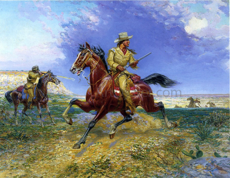  Louis Maurer Texas Jack - Hand Painted Oil Painting
