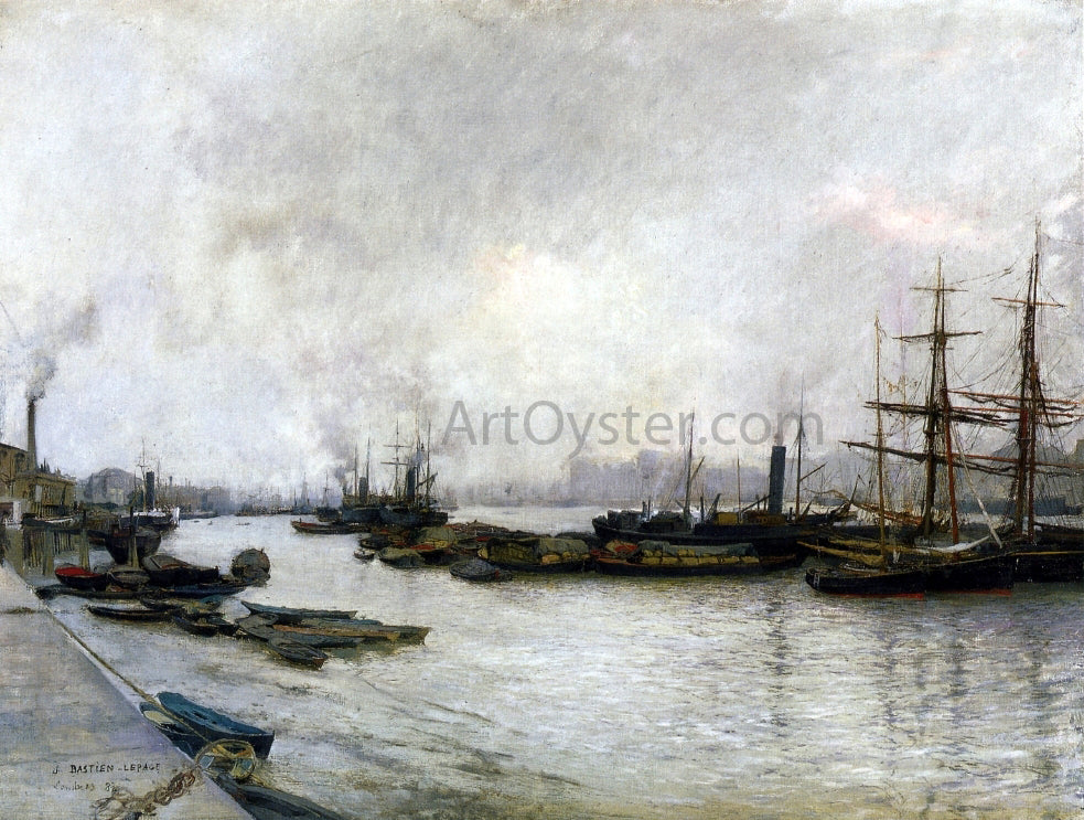  Jules Bastien-Lepage Thames, London - Hand Painted Oil Painting