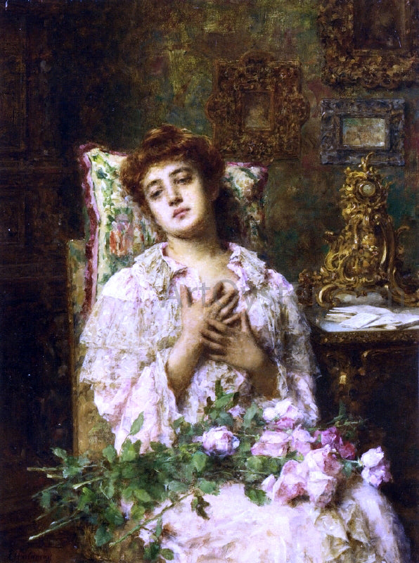  Alexei Alexeievich Harlamoff The Absent Lover - Hand Painted Oil Painting