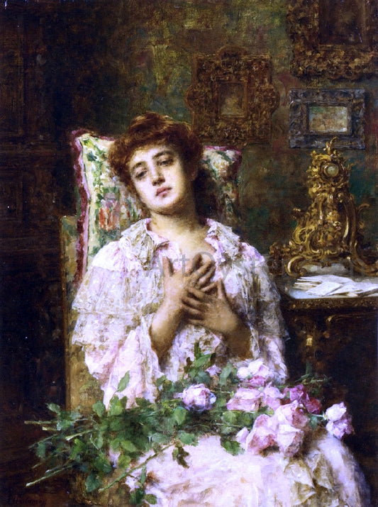  Alexei Alexeievich Harlamoff The Absent Lover - Hand Painted Oil Painting