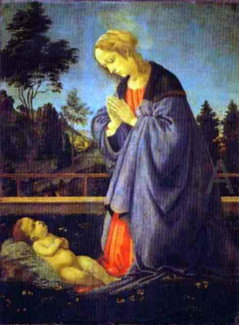  Filippino Lippi The Adoration of the Child - Hand Painted Oil Painting