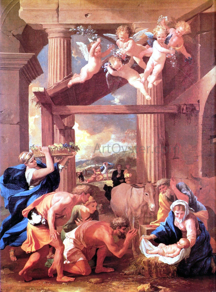  Nicolas Poussin The Adoration of the Shepherds - Hand Painted Oil Painting