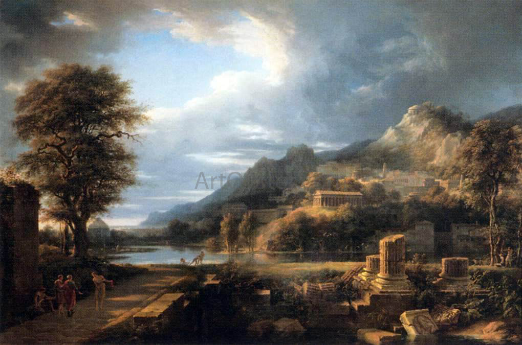  Pierre-Henri De Valenciennes The Ancient City of Agrigento - Hand Painted Oil Painting