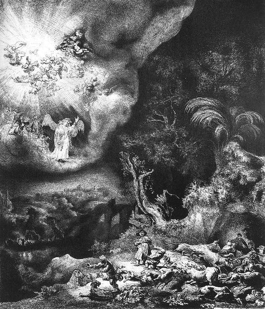  Rembrandt Van Rijn The Angel Appearing To The Shepherds - Hand Painted Oil Painting