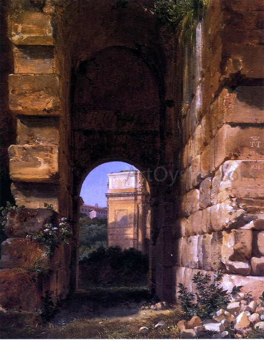  Lancelot-Theodore Turpin De Crisse The Arch of Constantine Seen from the Colosseum - Hand Painted Oil Painting