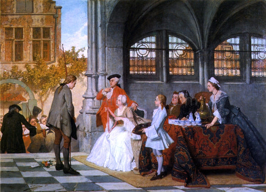  Auguste Serrure The Archer's Prize - Hand Painted Oil Painting