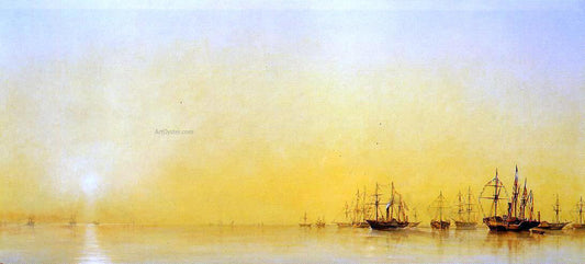  Francois Barry The Arrival of Queen Victoria's Yacht in Treport - Hand Painted Oil Painting
