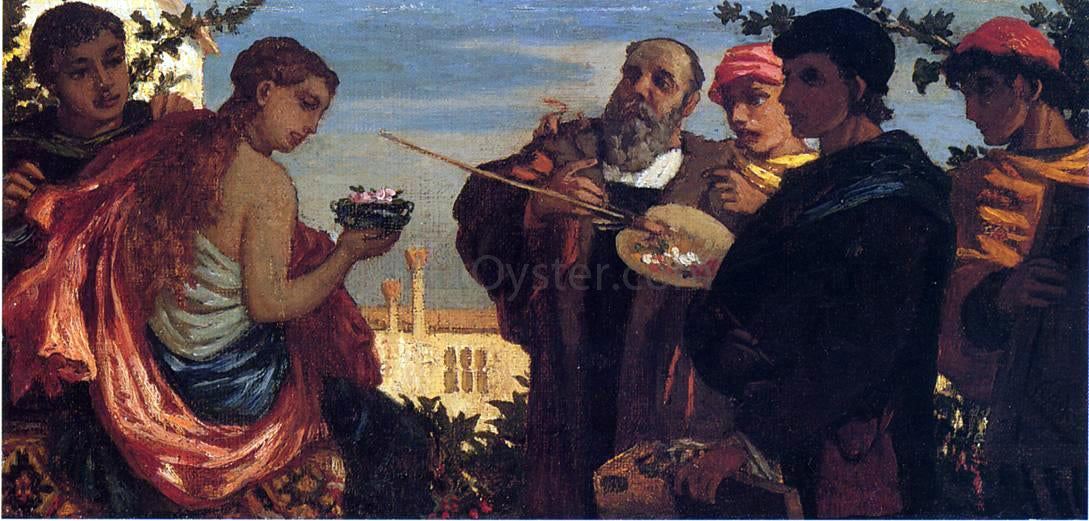  Elihu Vedder The Artist and Students Before a Model - Hand Painted Oil Painting