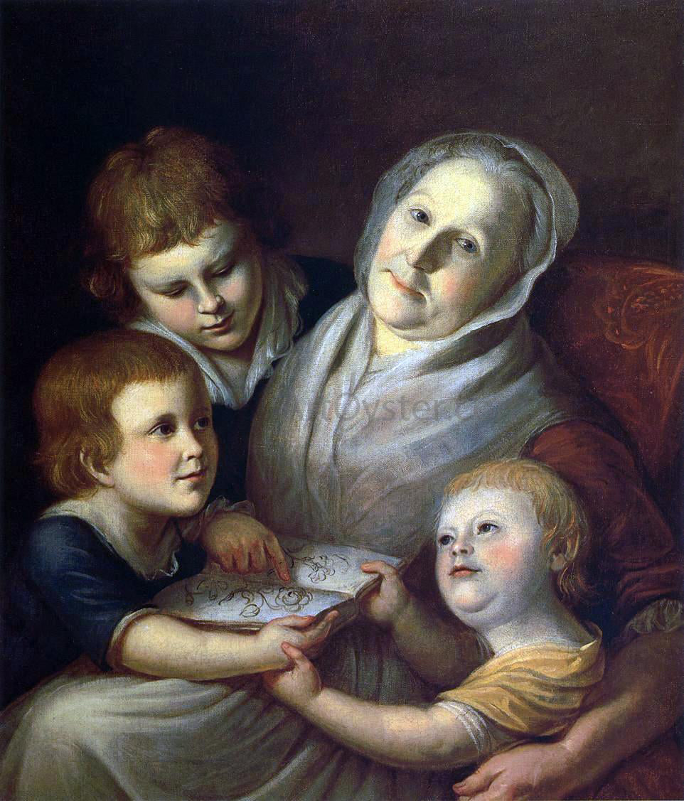  Charles Willson Peale The Artist's Mother, Mrs. Charles Peale, and Her Grandchildren - Hand Painted Oil Painting