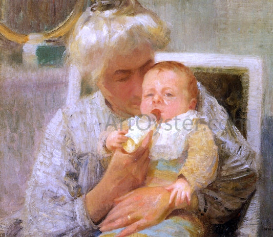  Robert Vonnoh The Baby's Bottle - Hand Painted Oil Painting