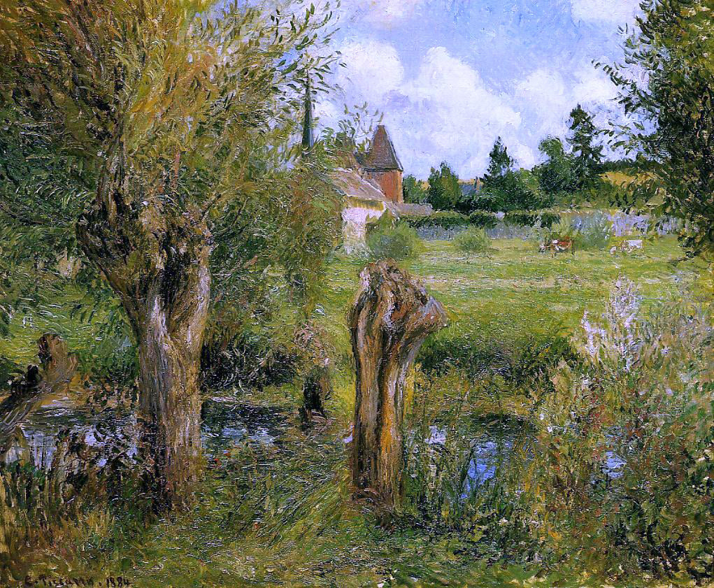  Camille Pissarro The Banks of the Epte at Eragny - Hand Painted Oil Painting