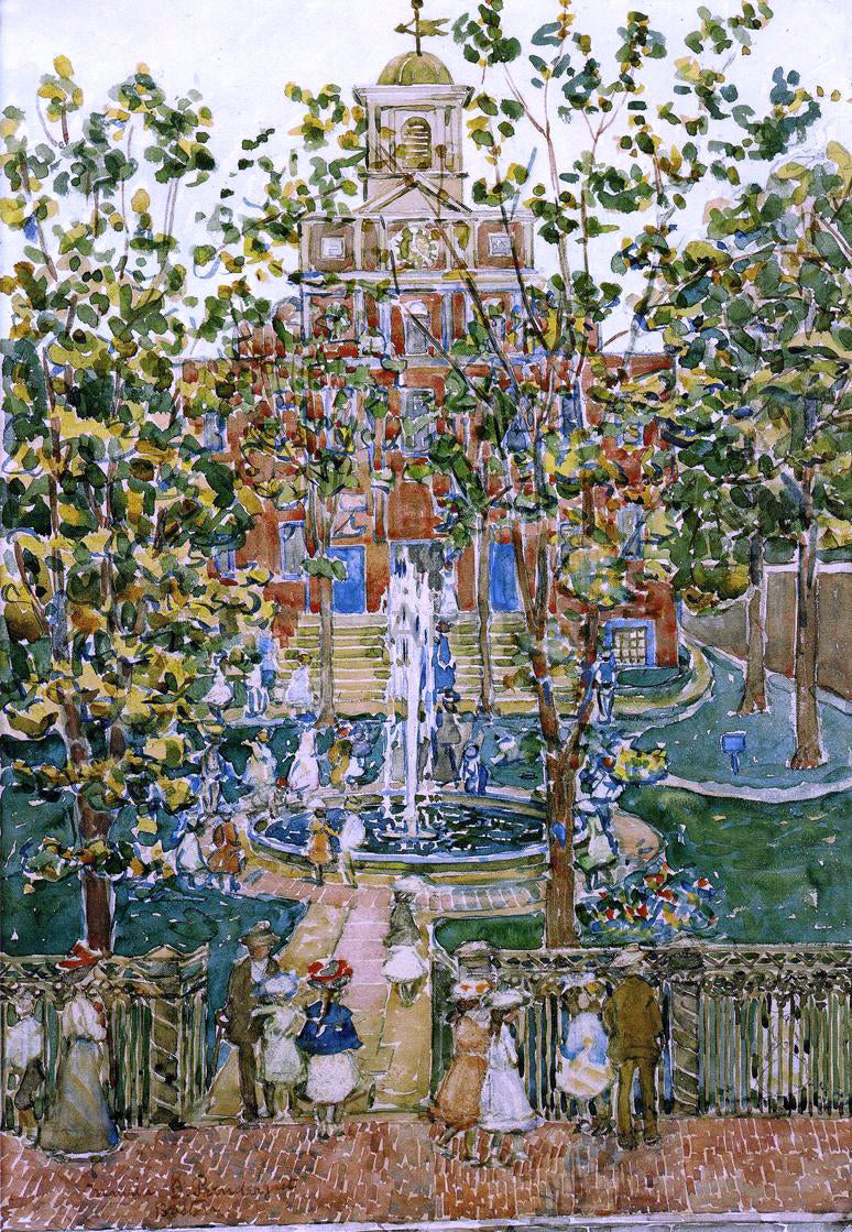  Maurice Prendergast The Bartol Church (also known as The Fountain) - Hand Painted Oil Painting