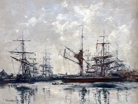  Eugene-Louis Boudin The Basin, Deauville - Hand Painted Oil Painting