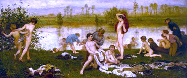  Frederick Walker The Bathers - Hand Painted Oil Painting