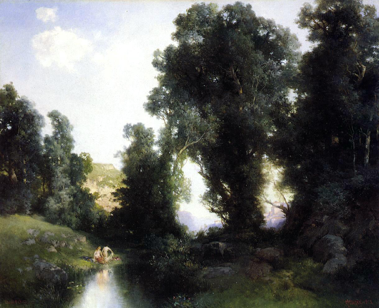  Thomas Moran The Bathing Hole, Cuernavaca, Mexico - Hand Painted Oil Painting
