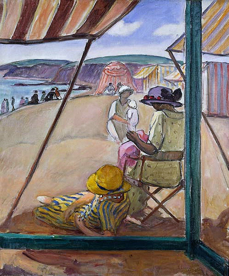  Henri Lebasque The Beach at St Gildas - Hand Painted Oil Painting