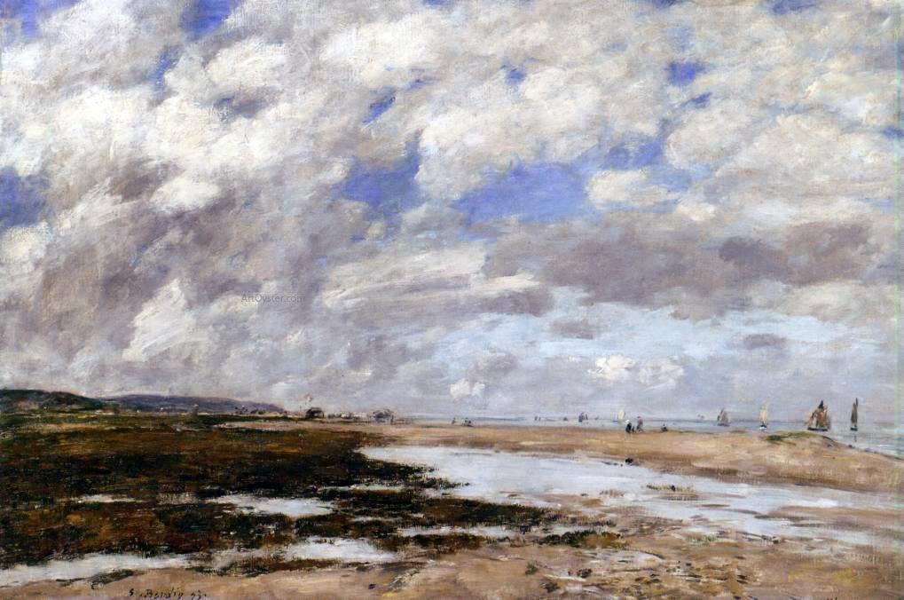  Eugene-Louis Boudin The Beach, Deauville - Hand Painted Oil Painting