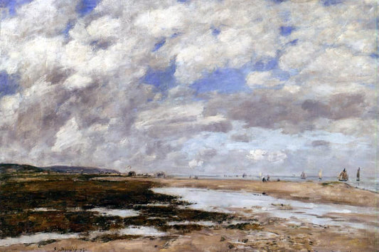  Eugene-Louis Boudin The Beach, Deauville - Hand Painted Oil Painting
