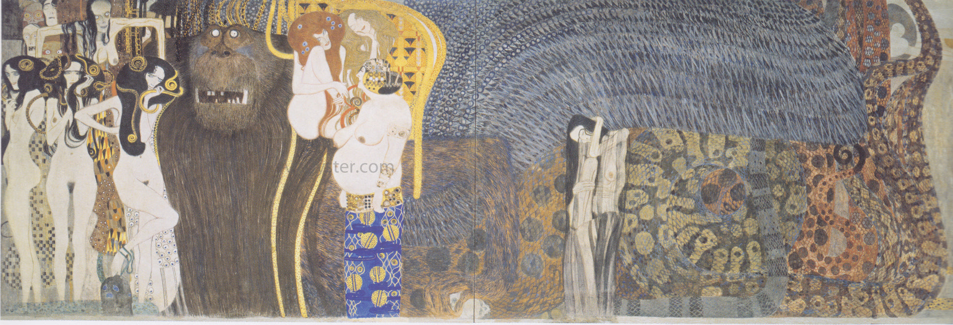  Gustav Klimt The Beethoven Frieze the Hostile Powers Far Wall - Hand Painted Oil Painting