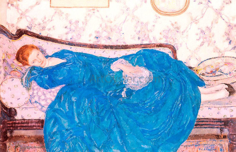  Frederick Carl Frieseke The Blue Gown - Hand Painted Oil Painting