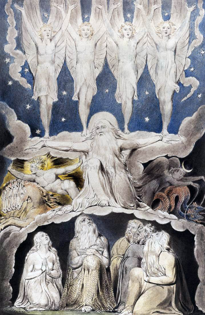  William Blake The Book of Job: When the Morning Stars Sang Together - Hand Painted Oil Painting