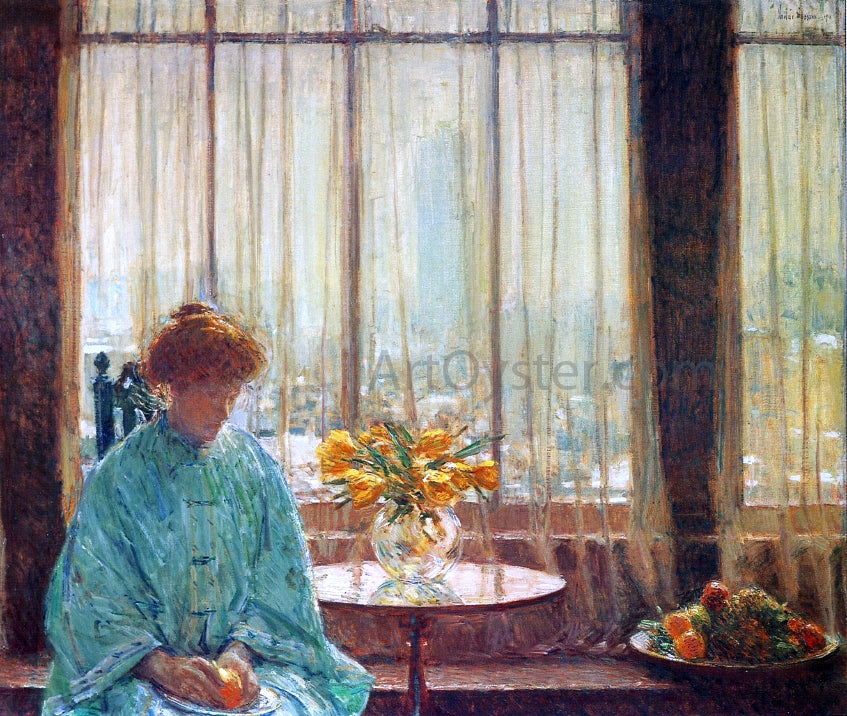  Frederick Childe Hassam The Breakfast Room, Winter Morning - Hand Painted Oil Painting