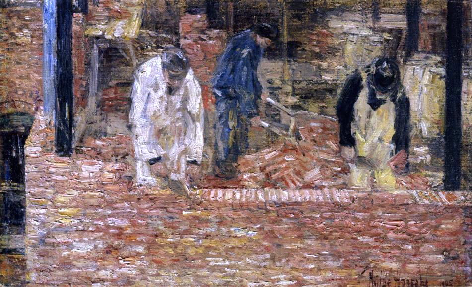  Frederick Childe Hassam The Bricklayers - Hand Painted Oil Painting