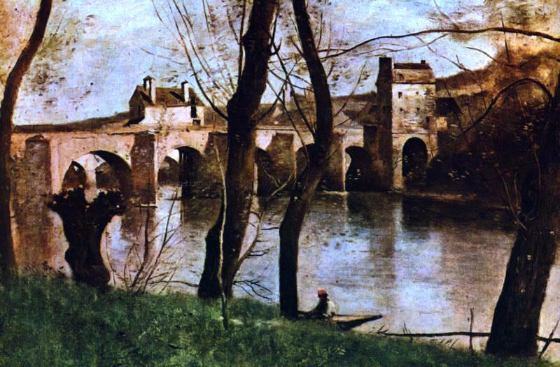  Jean-Baptiste-Camille Corot The Bridge at Nantes - Hand Painted Oil Painting