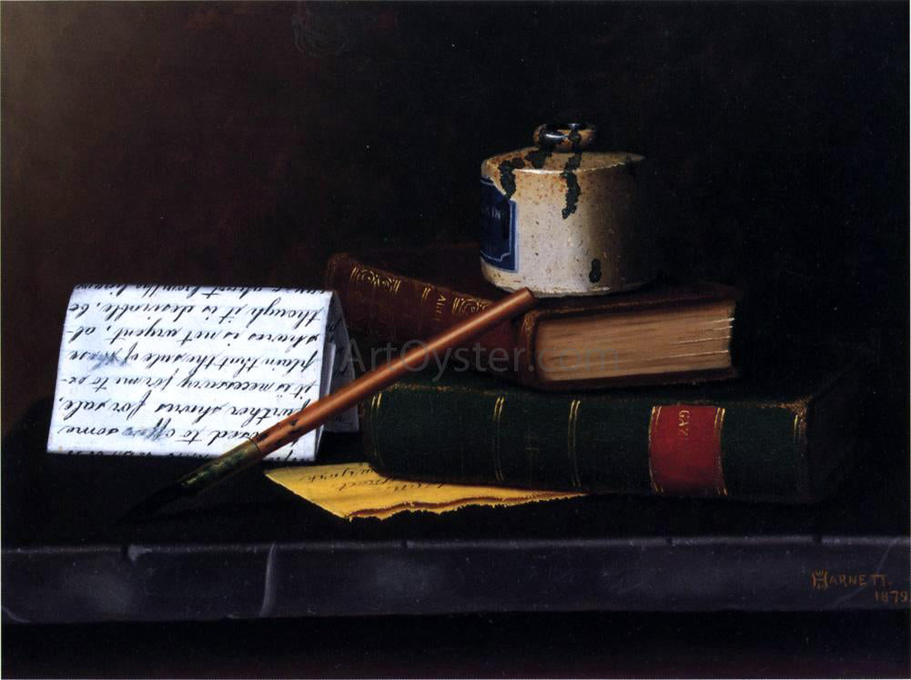  William Michael Harnett The Broker's Table - Hand Painted Oil Painting