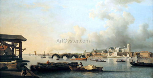 Samuel Scott The Building of Westminster Bridge - Hand Painted Oil Painting