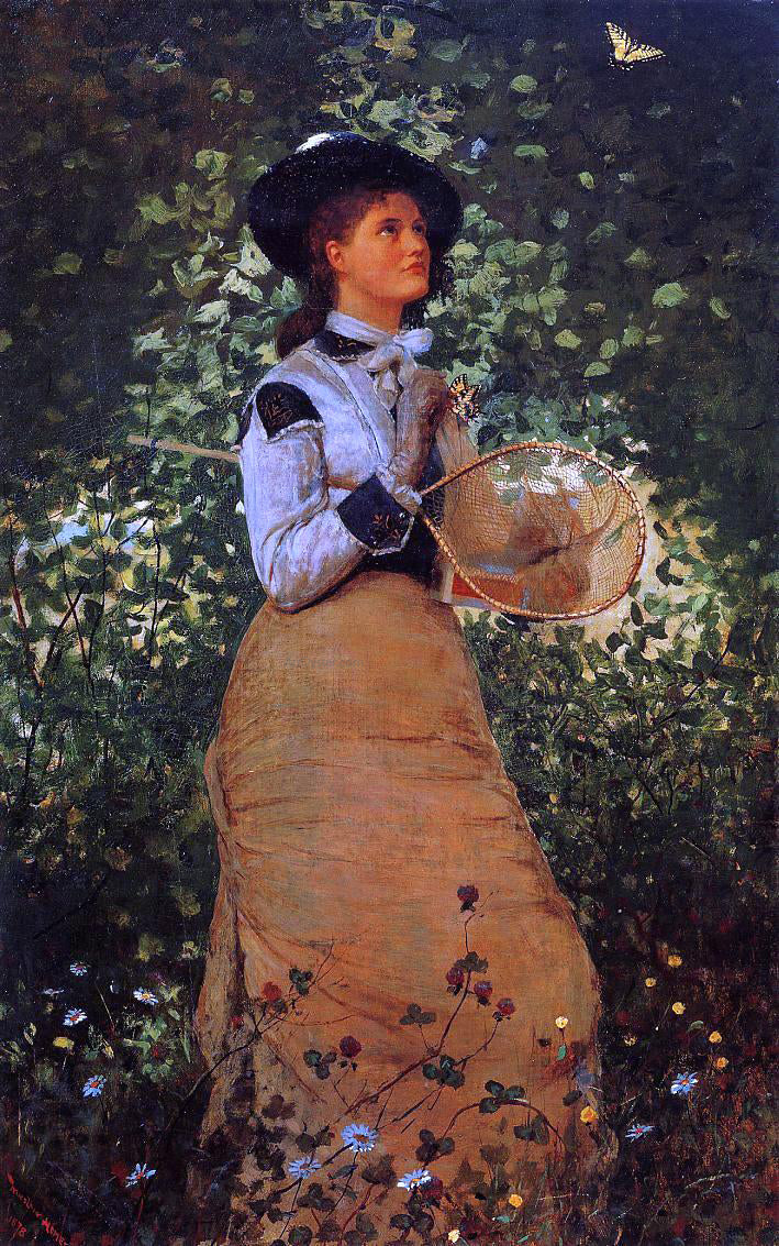  Winslow Homer The Butterfly Girl - Hand Painted Oil Painting