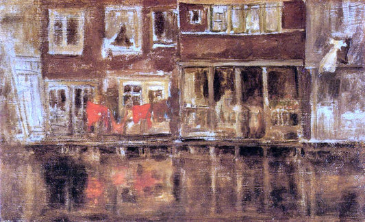 James McNeill Whistler The Canal, Amsterdam - Hand Painted Oil Painting