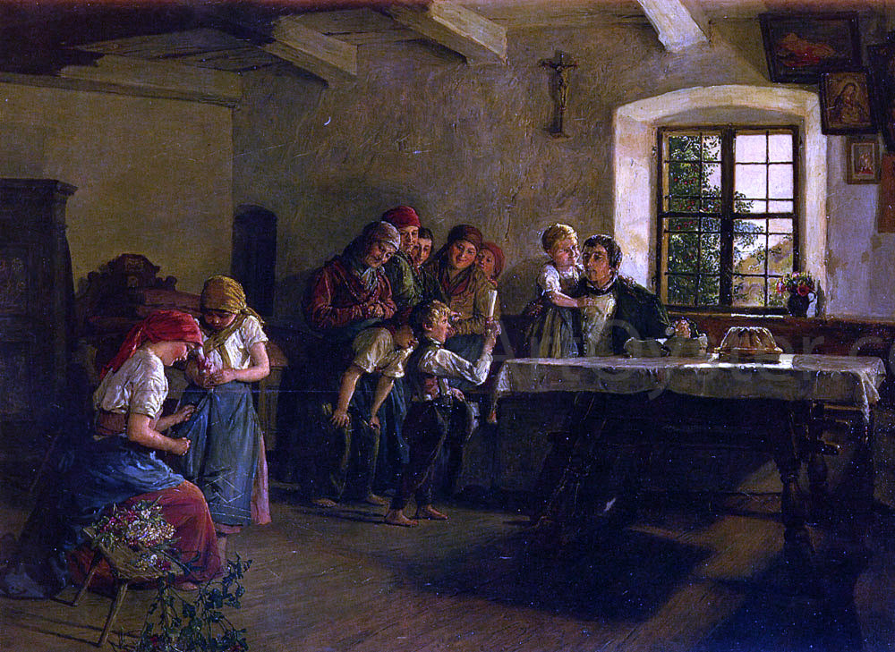  Ferdinand Georg Waldmuller The Center of Attention - Hand Painted Oil Painting