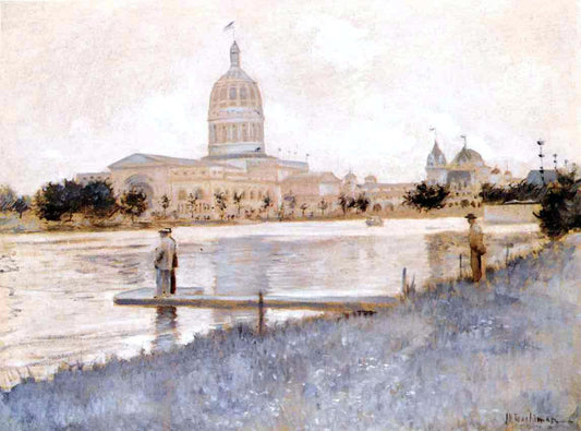 John Twachtman The Chicago World's Fair, Illinois Building - Hand Painted Oil Painting