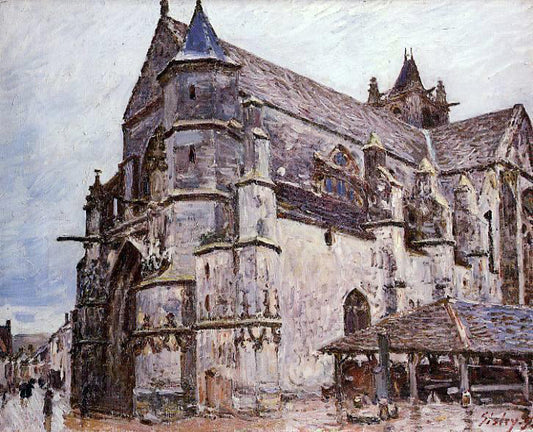  Alfred Sisley The Church at Moret, Rainy Weather, Morning - Hand Painted Oil Painting