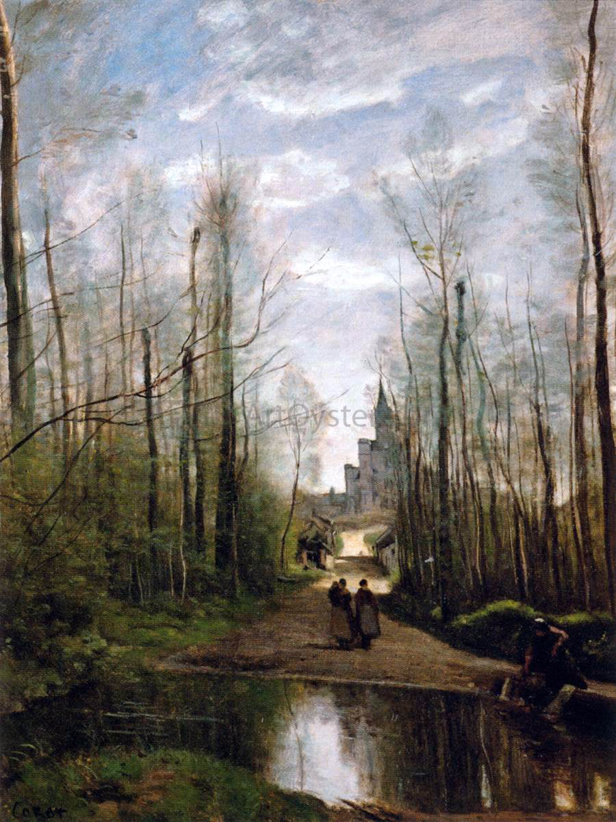  Jean-Baptiste-Camille Corot The Church of Marissel, near Beauvais - Hand Painted Oil Painting