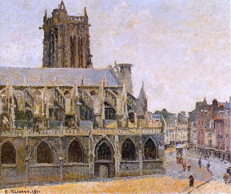  Camille Pissarro The Church of Saint-Jacques, Dieppe - Hand Painted Oil Painting