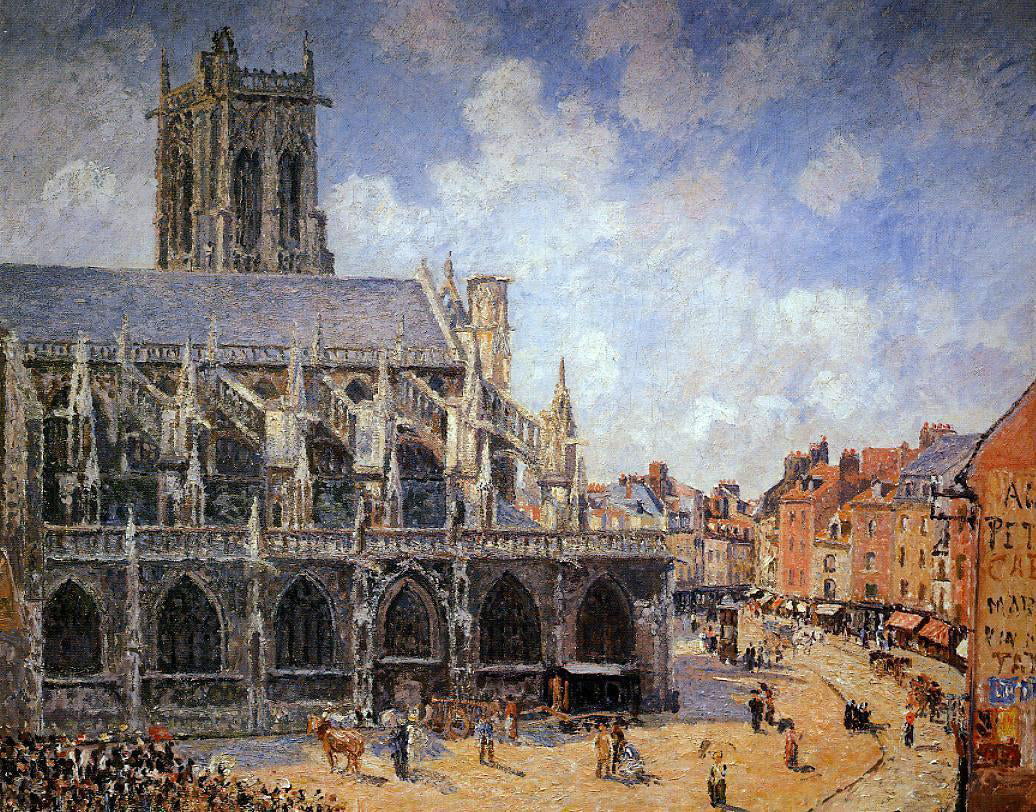  Camille Pissarro The Church of Saint-Jacques, Dieppe: Morning Sun - Hand Painted Oil Painting