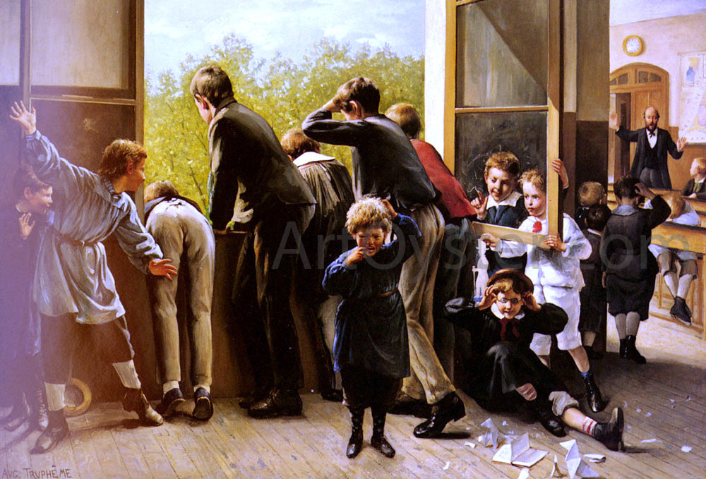  Auguste Joseph Trupheme The Class Pranksters - Hand Painted Oil Painting