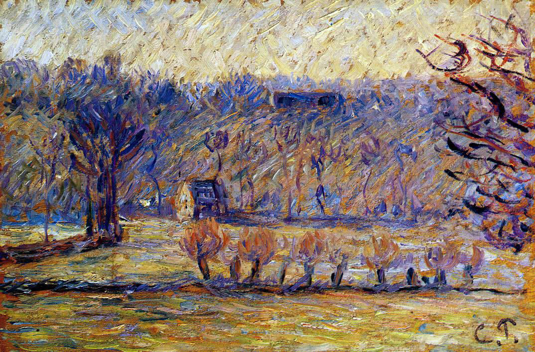  Camille Pissarro The Coast at Vaches-Bazincourt: Snow Effect - Hand Painted Oil Painting